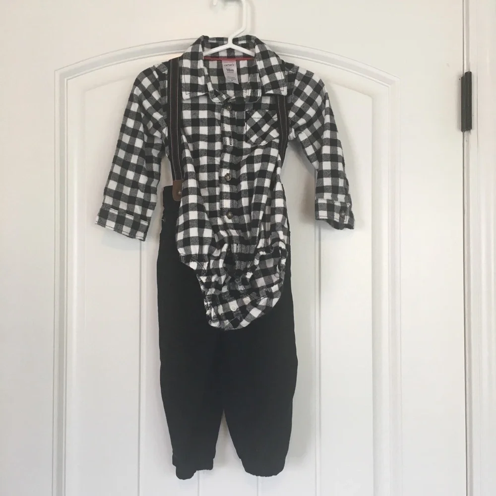 Carter’s Boys 2 Piece Outfit w/ Suspenders 18 Months